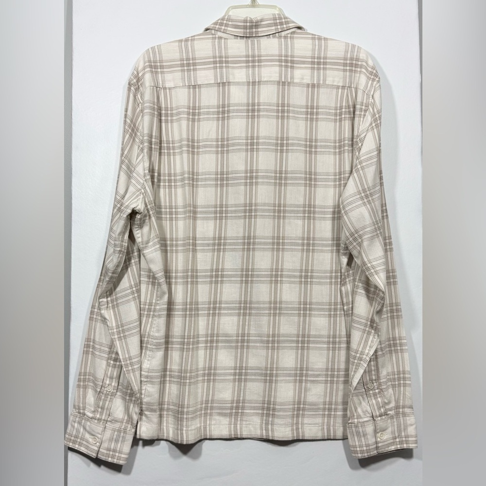 Vince Men's Beige Plaid Shirt Size XL - Picture 6 of 15